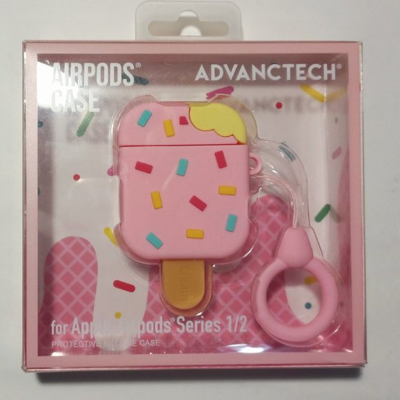 ADVANCTECH AIRPODS CASE ICE CREAM For APPle Airpods Series 1/2 Detable Key Ring - Picture 1 of 12